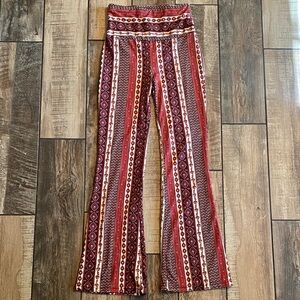 Shosho Multicolor Striped Boho Flare Pants